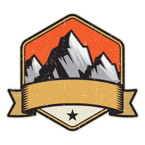 Βουνό Λογότυπο Σφραγίδα Σύμβολο Πρότυπο Σχεδίασης Εικονογράφηση Διάνυσμα — Διανυσματικό Αρχείο