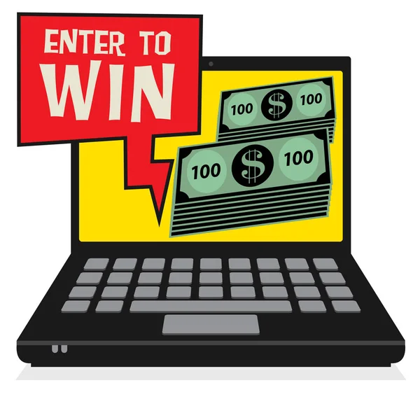 Metin girmek için kazanmak, vektör çizim ile laptop ya da defter bilgisayar iş kavramı