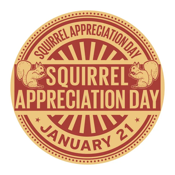 Eekhoorn Appreciation Day Januari Rubberstempel Vector Illustratie — Stockvector