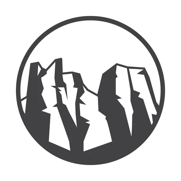 Logotipo Montanha Etiqueta Crachá Outro Projeto Sinal Aventura Livre Símbolo —  Vetores de Stock