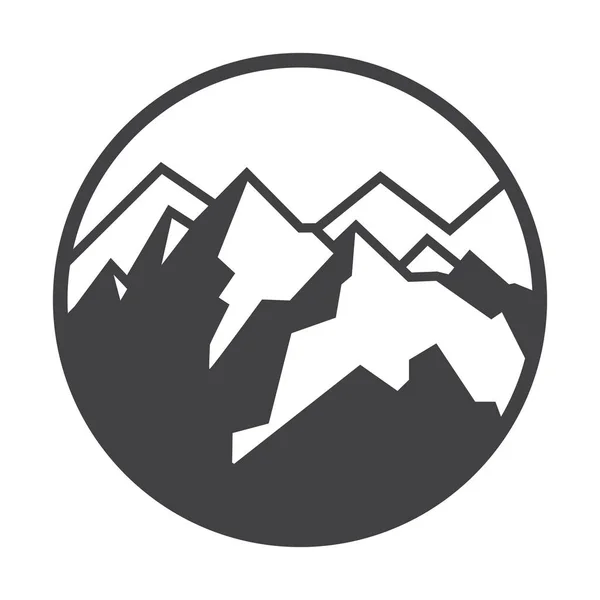 Horská Logotyp Popisek Odznak Jiné Konstrukce Venkovní Dobrodružství Znak Nebo — Stockový vektor