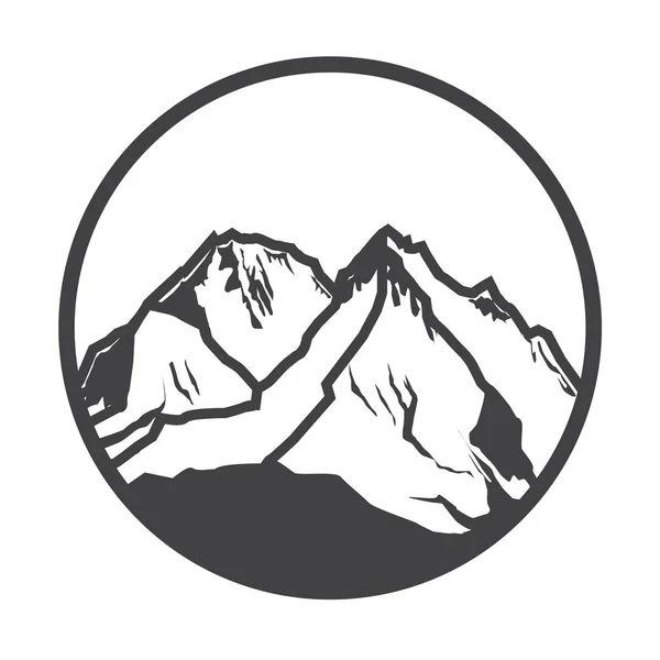 Góry Logo Etykieta Odznaka Innych Konstrukcji Zewnątrz Przygoda Znak Lub — Wektor stockowy