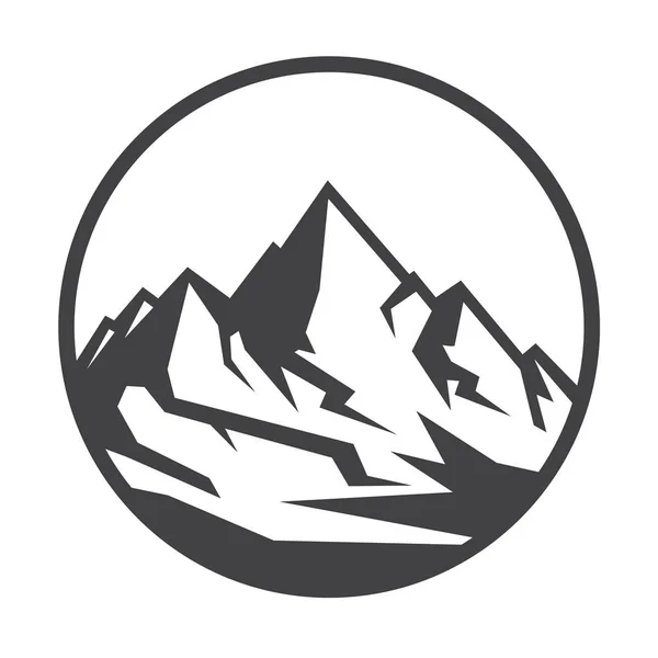 Mountain Logotyp Etikett Badge Och Annan Design Utomhus Äventyr Tecken — Stock vektor