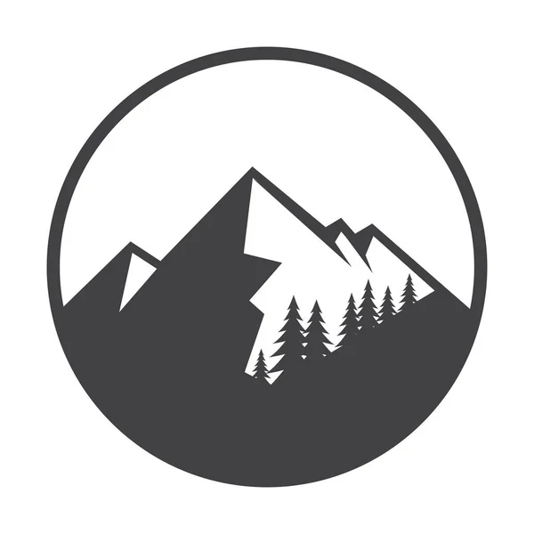 Logotipo Montaña Etiqueta Insignia Otro Diseño Muestra Símbolo Aventura Aire — Vector de stock