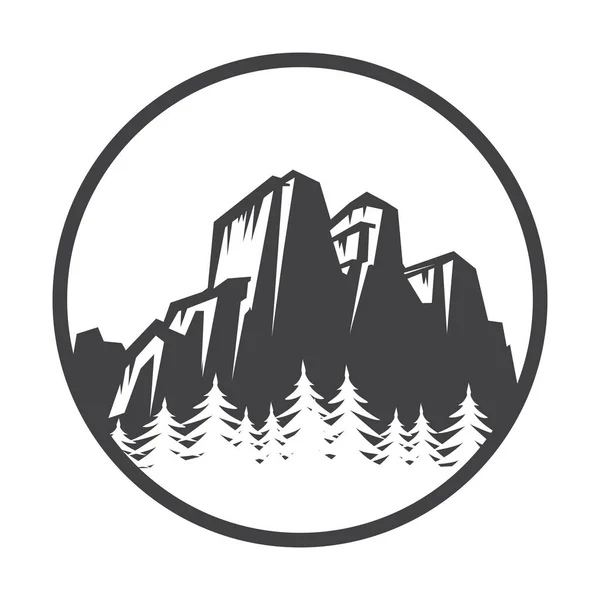 Logotipo Montaña Etiqueta Insignia Otro Diseño Muestra Símbolo Aventura Aire — Vector de stock