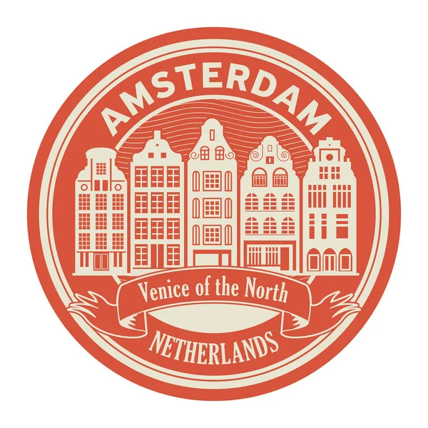 Abstract Rubber Stamp Words Amsterdam Netherlands Vector Illustration — Stock Vector