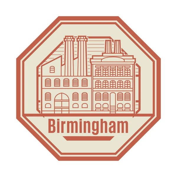 Timbro Astratto Gomma Con Parole Birmingham Inghilterra Dentro Illustrazione Vettoriale — Vettoriale Stock