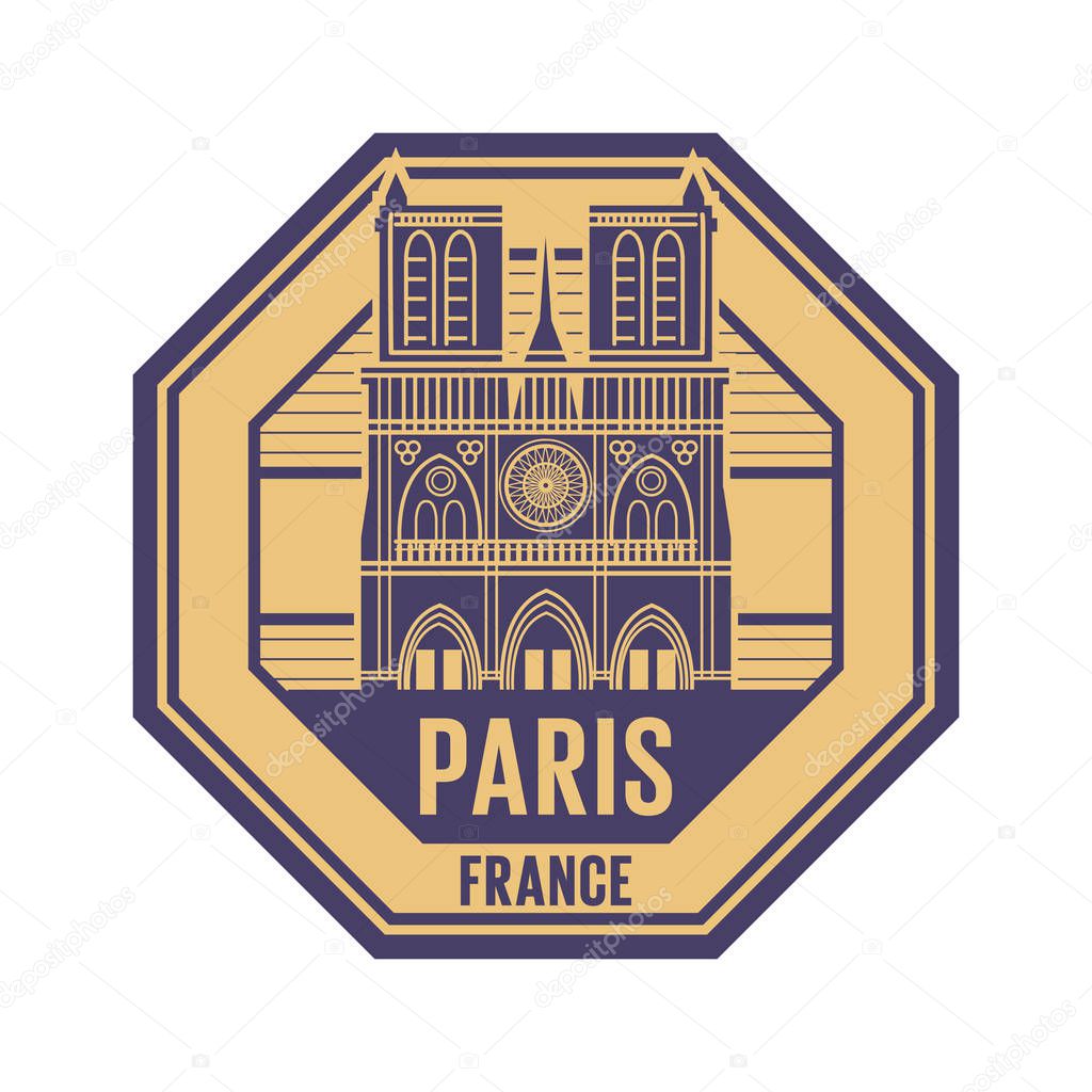 Abstract rubber stamp with words France, Paris inside, vector illustration