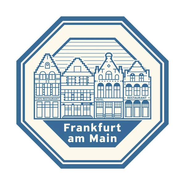 Abstrakta Gummistämpel Med Ord Frankfurt Main Tyskland Inuti Vektorillustration — Stock vektor