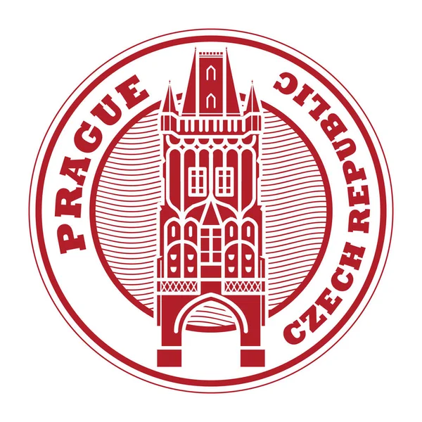 Selo Abstrato Com Nome Praga República Checa Escrito Dentro Selo —  Vetores de Stock