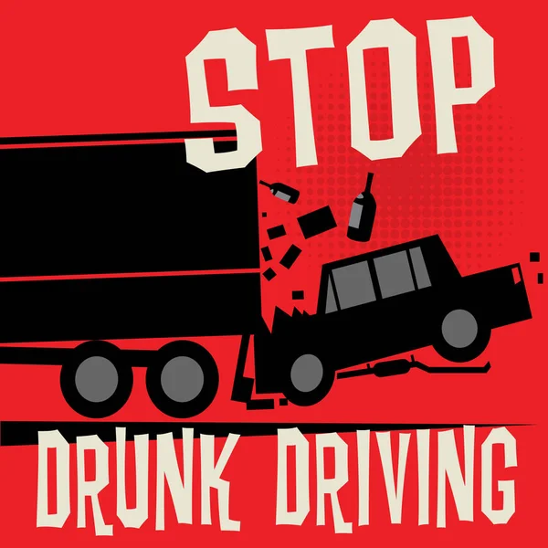 Drunk Driving Ongevallen Poster Vectorillustratie Stoppen — Stockvector