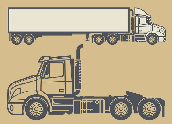 Moderner Lastwagenanhänger Lastenauslieferungsfahrzeug Vektorillustration — Stockvektor