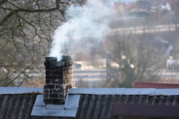 Füst Hogy Szennyezi Környezetet Kémény — Stock Fotó