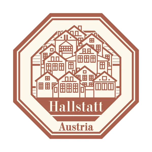 Abstract rubber stamp with words Hallstatt, Austria — Stock Vector
