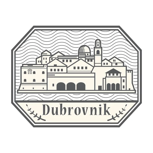 Selo de borracha abstrato com Dubrovnik, Croácia — Vetor de Stock