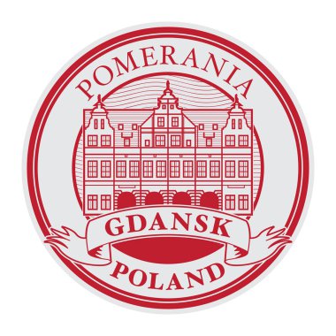 Yeşil Gdansk eski şehirde bina kapısı