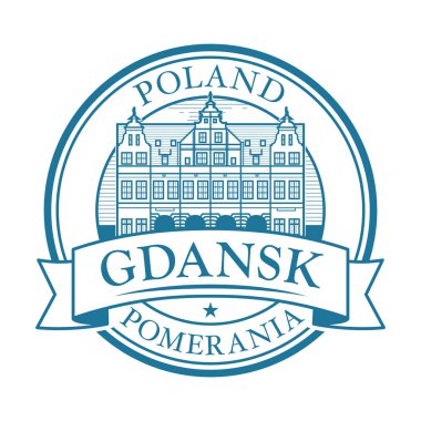Yeşil Gdansk eski şehirde bina kapısı