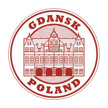 Yeşil Gdansk eski şehirde bina kapısı