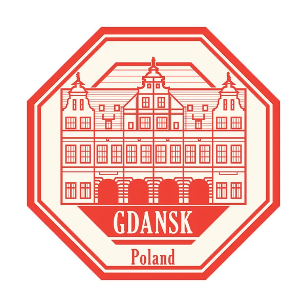 Yeşil Gdansk eski şehirde bina kapısı