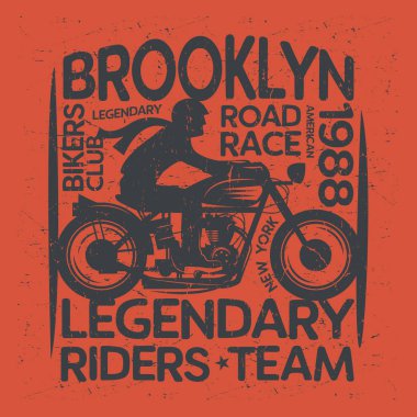 Bir motosiklet etiket ya da poster sürme motorcu