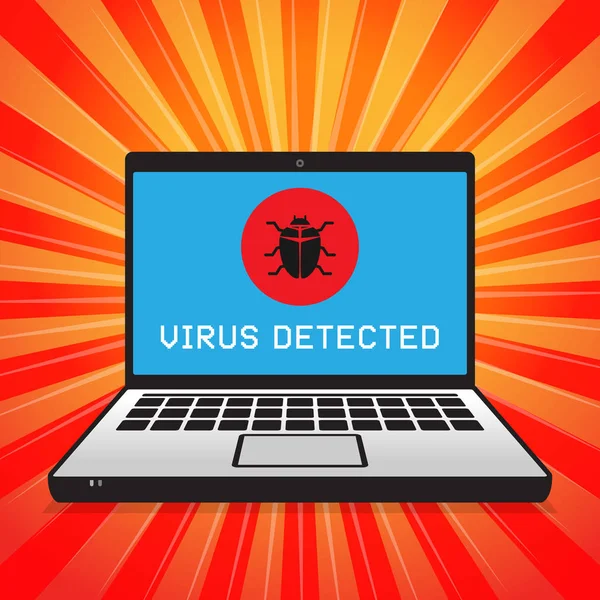 Computer virus attacking Alert — Stock Vector