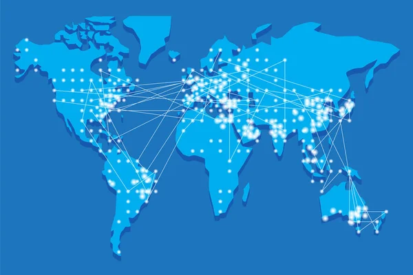 Silhouette de carte du monde stylisée simple — Image vectorielle