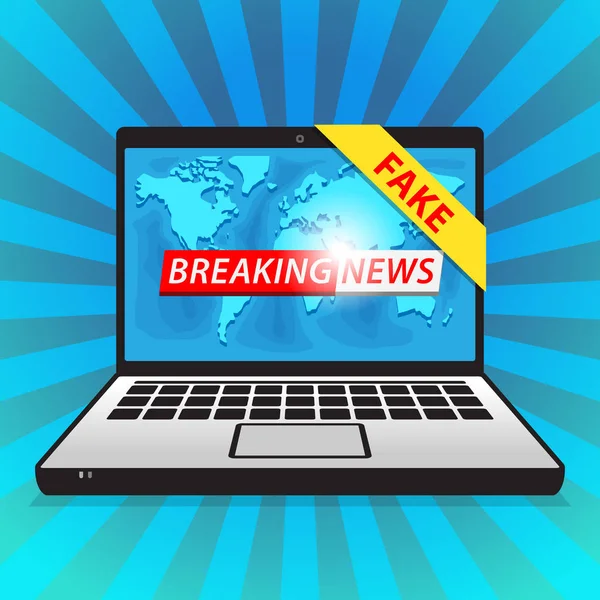 Breaking News - Fake. World news with map backgorund — Stock Vector