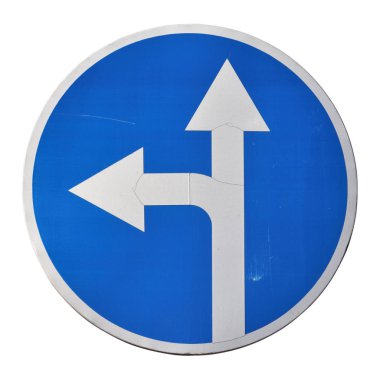 Yön oku, eski yol işareti izole