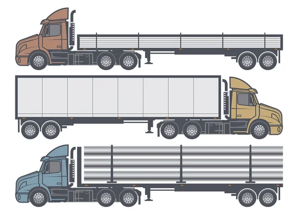 Moderner Lastwagenanhänger. Frachtfahrzeug — Stockvektor