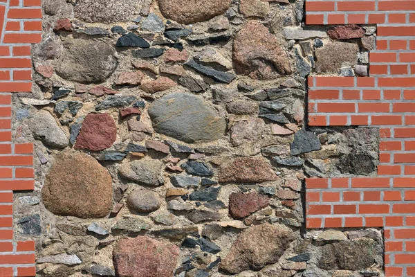 Stones and red bricks wall — Stock Image Stones and red bricks wall Stock Picture