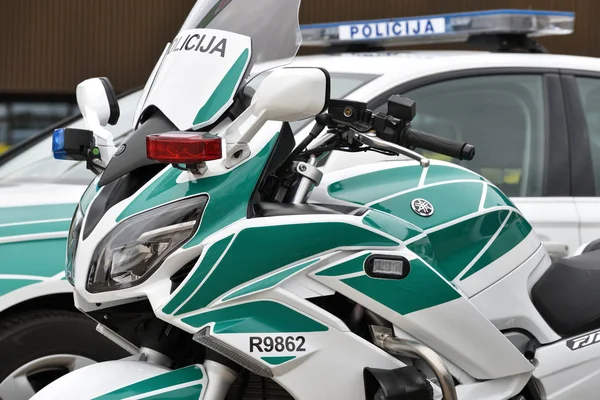 Polis arabaları ve motosiklet — Stok fotoğraf
