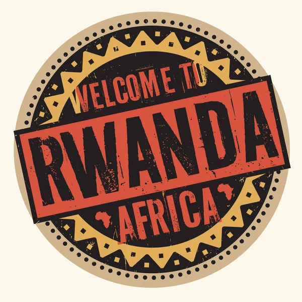 Ruanda, Afrika şehrine hoş geldiniz — Stok Vektör