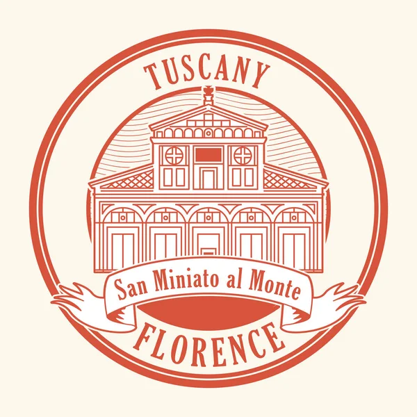 Stamp with basilica in Florence — Stock Vector