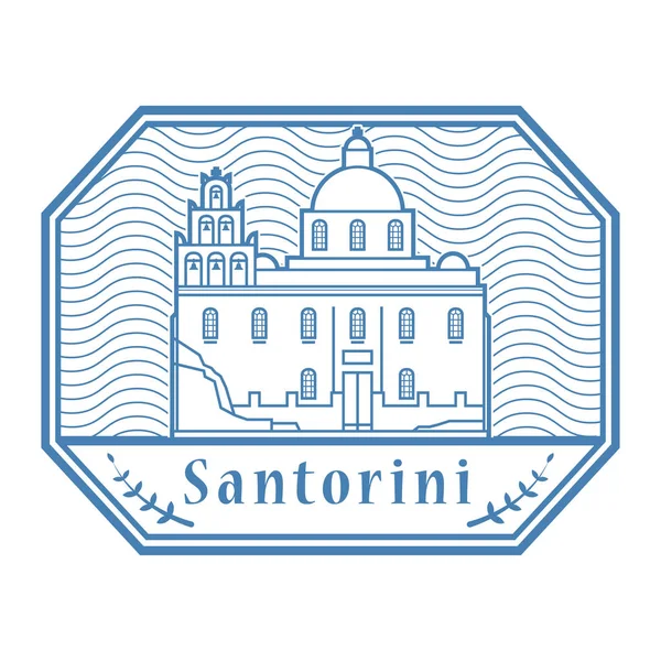 Santorini, griechische Briefmarke — Stockvektor