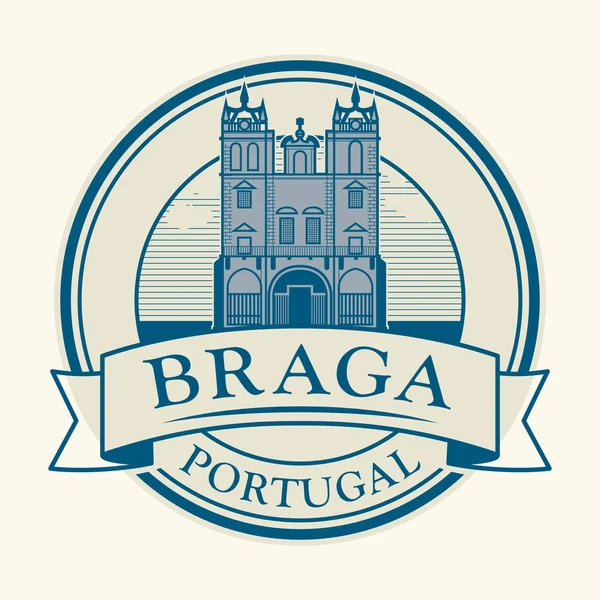 Braga, Portugal stempel — Stockvector