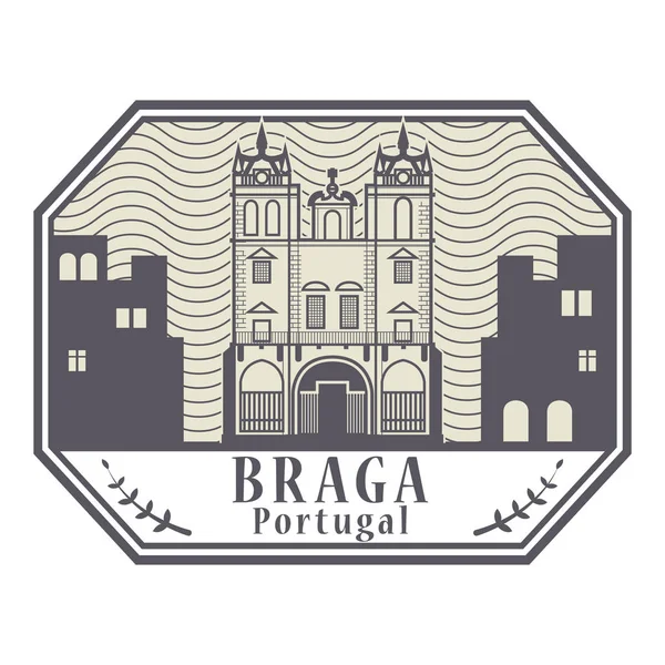 Braga, Portugalia pieczęć — Wektor stockowy