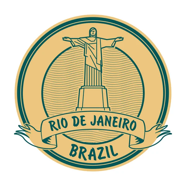 Rio de Jeneiro, Timbre du Brésil — Image vectorielle