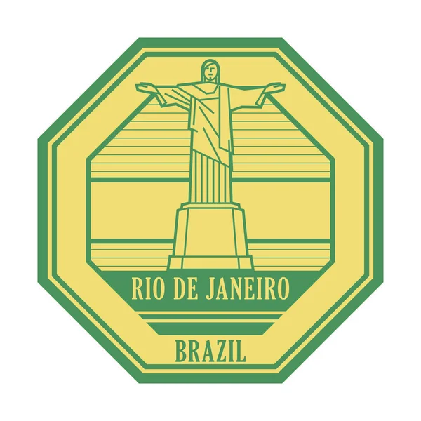 Rio de Jeneiro, Timbre du Brésil — Image vectorielle