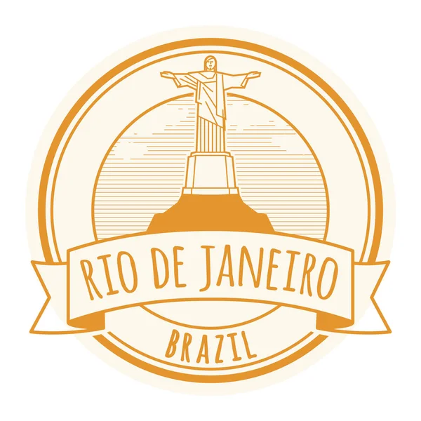 Rio de Jeneiro, francobollo Brasile — Vettoriale Stock