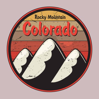 Colorado etiket veya dağlar ile damga
