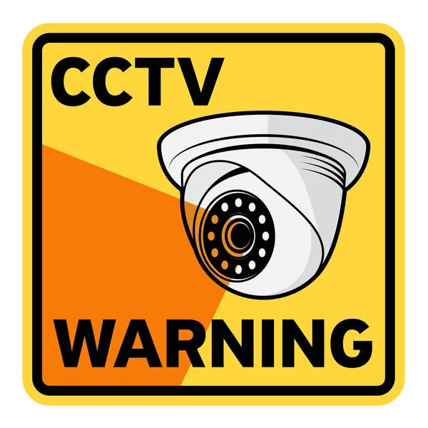 Övervakning CCTV videokamera skylt — Stock vektor