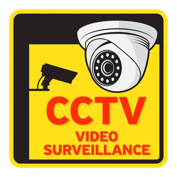 Surveillance CCTV video camera sign — Stock Vector