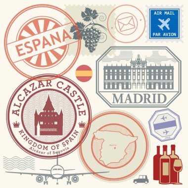 Seyahat pulları veya sembollerİspanya, Avrupa ayarlayın 