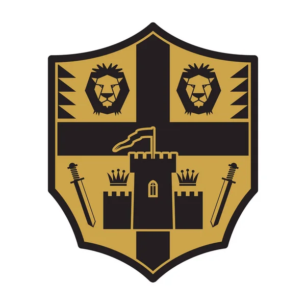 Diseño del escudo del león real — Vector de stock