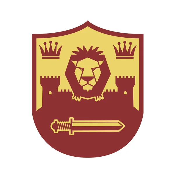 Royal Lion shield design — Stock Vector