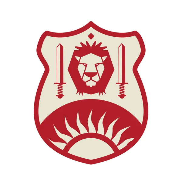 Design scudo leone reale — Vettoriale Stock