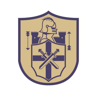 Şövalye kafası, Kılıçlar ve Kale silueti