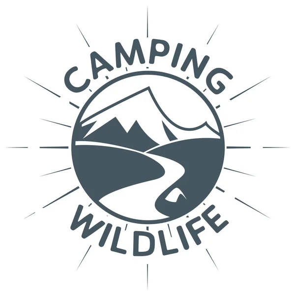 Camping Wildlife sign or symbol — Stock Vector