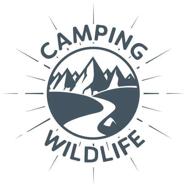 Camping Wildlife sign or symbol — Stock Vector