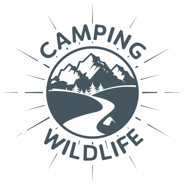 Camping Wildlife sign or symbol — Stock Vector